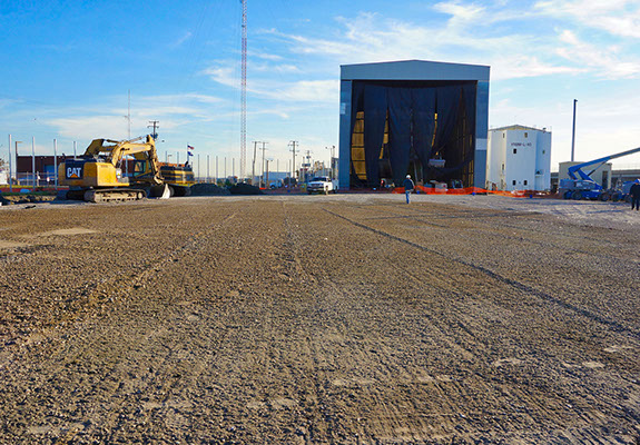 Series showing soil excavation and replenishment from contamination-Fairlead Boatworks yard, Hampton VA