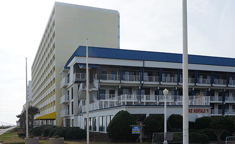 Before photo of hotel demolition VA Beach