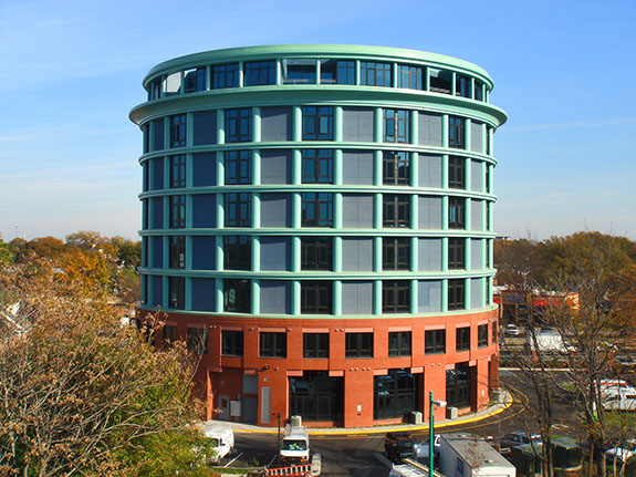 New building from old structure where select demolition removed entire exterior surface of Rotunda Building, Norfolk VA