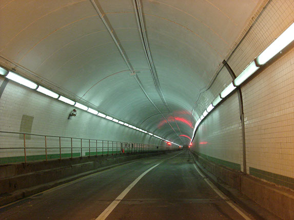 Celect demolition of ceiling in Downtown Tunnel, Norfolk VA