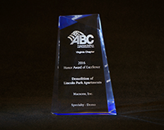 Macsons Contractor's Award Trophy