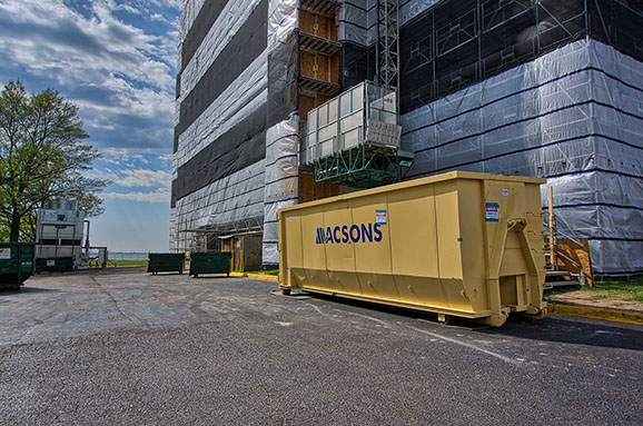 Materials drop shute for disposal at demolition, Ivy Tower, Hampton VA