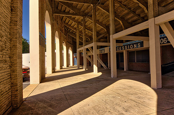 Foreman Field structure underneath the stadium before demolition