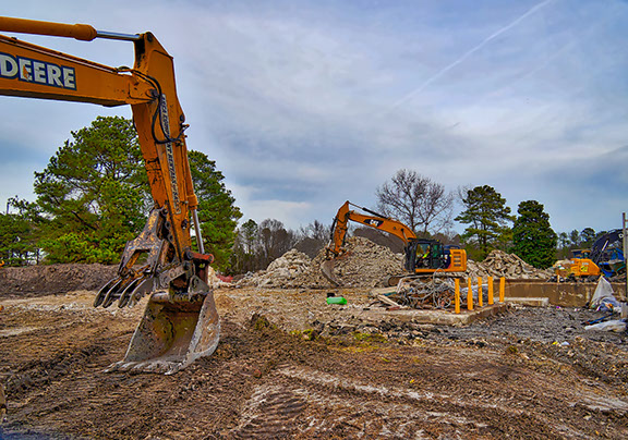 SETC Training Center grading after demolition