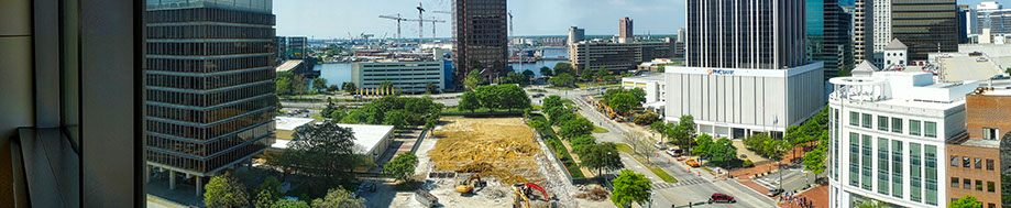 Panorama of Norfolk City Court demolition
